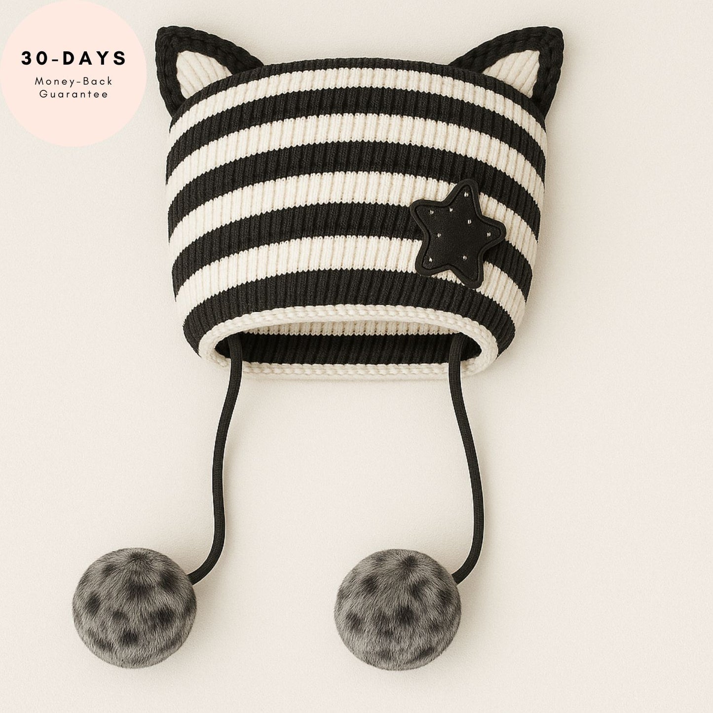 CozyKit Beanie – Warmth & Confidence for Her (Moonlight Stripe)