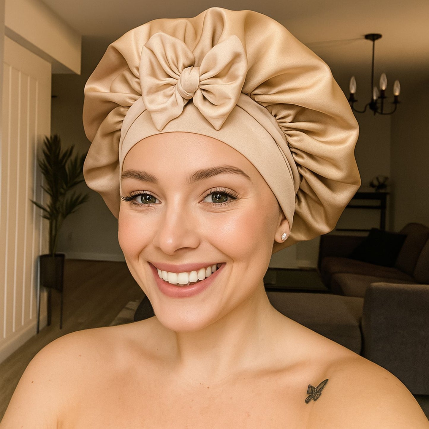 Luxury Double-Layered Bonnet – Silky Night Protection for Hair