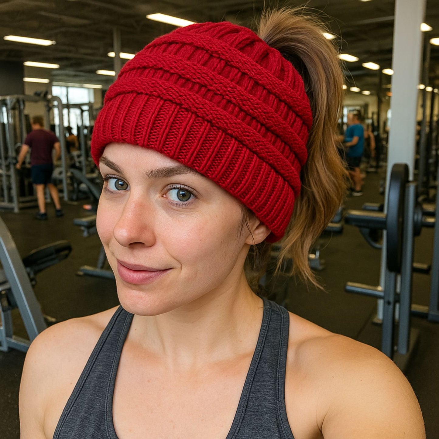 Ponytail Beanie Cap – Stretchy, Stylish & Warm